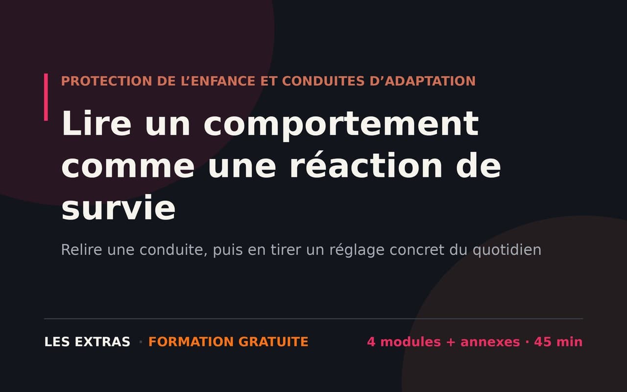 Lire un comportement comme une réaction de survie