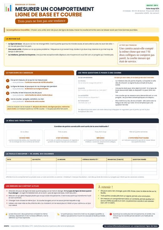 Aperçu : Mesurer un comportement : ligne de base et courbe