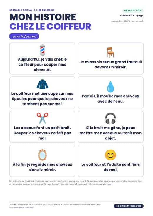 Aperçu : Scénario social : chez le coiffeur