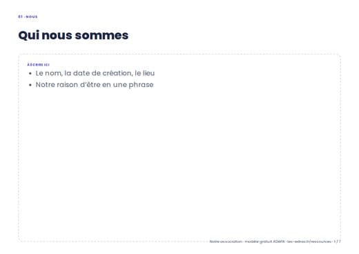 Aperçu : Présentation : notre association en 7 diapositives